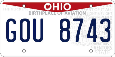OH license plate GOU8743