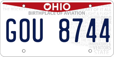 OH license plate GOU8744
