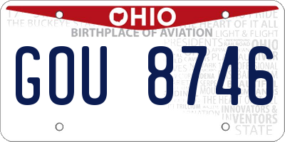 OH license plate GOU8746