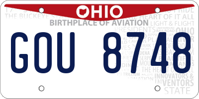 OH license plate GOU8748