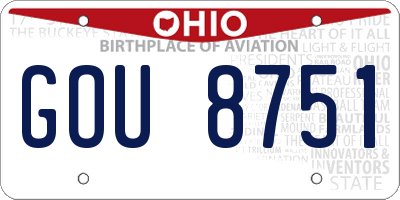 OH license plate GOU8751
