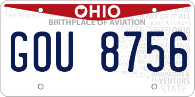 OH license plate GOU8756