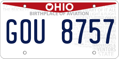 OH license plate GOU8757