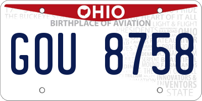 OH license plate GOU8758
