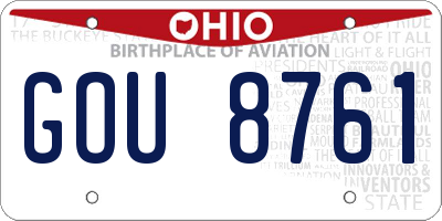 OH license plate GOU8761