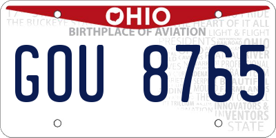 OH license plate GOU8765