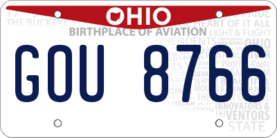 OH license plate GOU8766