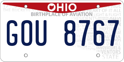 OH license plate GOU8767