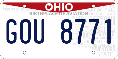 OH license plate GOU8771