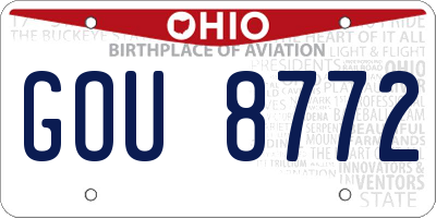 OH license plate GOU8772