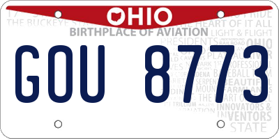 OH license plate GOU8773
