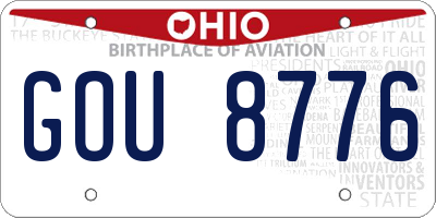 OH license plate GOU8776
