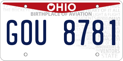 OH license plate GOU8781