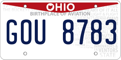 OH license plate GOU8783
