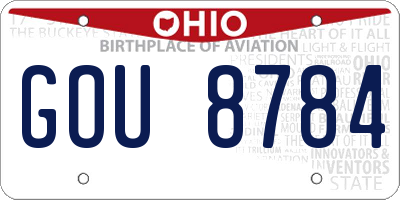 OH license plate GOU8784