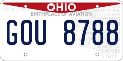 OH license plate GOU8788
