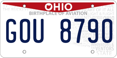 OH license plate GOU8790