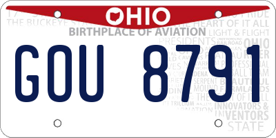 OH license plate GOU8791