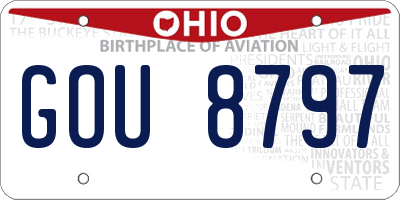 OH license plate GOU8797