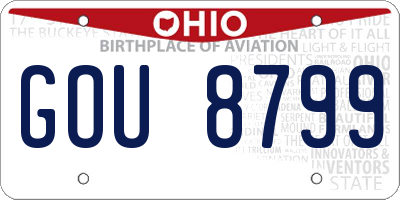 OH license plate GOU8799