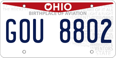 OH license plate GOU8802