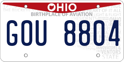 OH license plate GOU8804