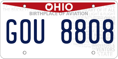 OH license plate GOU8808