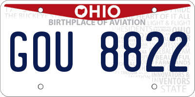 OH license plate GOU8822