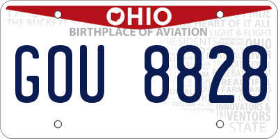 OH license plate GOU8828
