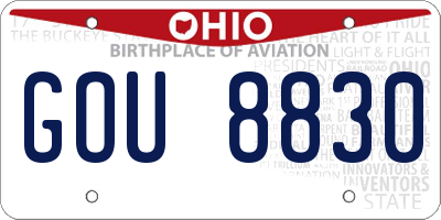 OH license plate GOU8830