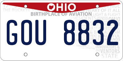 OH license plate GOU8832