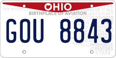 OH license plate GOU8843