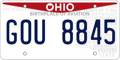 OH license plate GOU8845