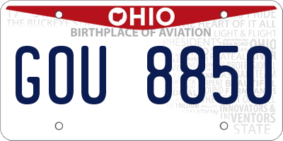OH license plate GOU8850