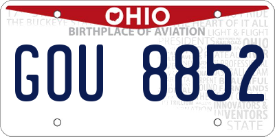 OH license plate GOU8852