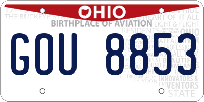 OH license plate GOU8853