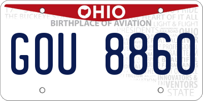 OH license plate GOU8860
