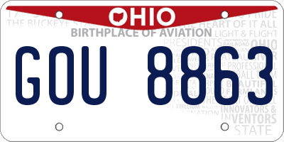 OH license plate GOU8863