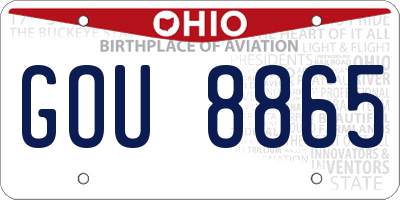 OH license plate GOU8865