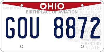 OH license plate GOU8872