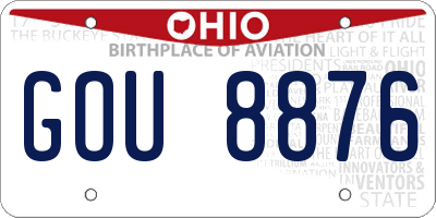 OH license plate GOU8876