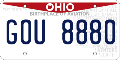 OH license plate GOU8880