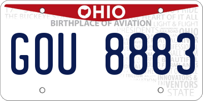 OH license plate GOU8883