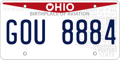 OH license plate GOU8884