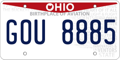 OH license plate GOU8885