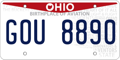 OH license plate GOU8890