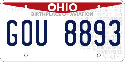 OH license plate GOU8893