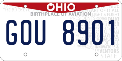 OH license plate GOU8901
