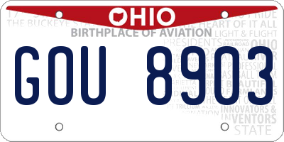 OH license plate GOU8903