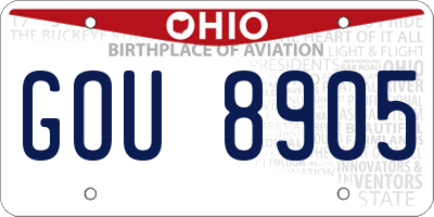 OH license plate GOU8905